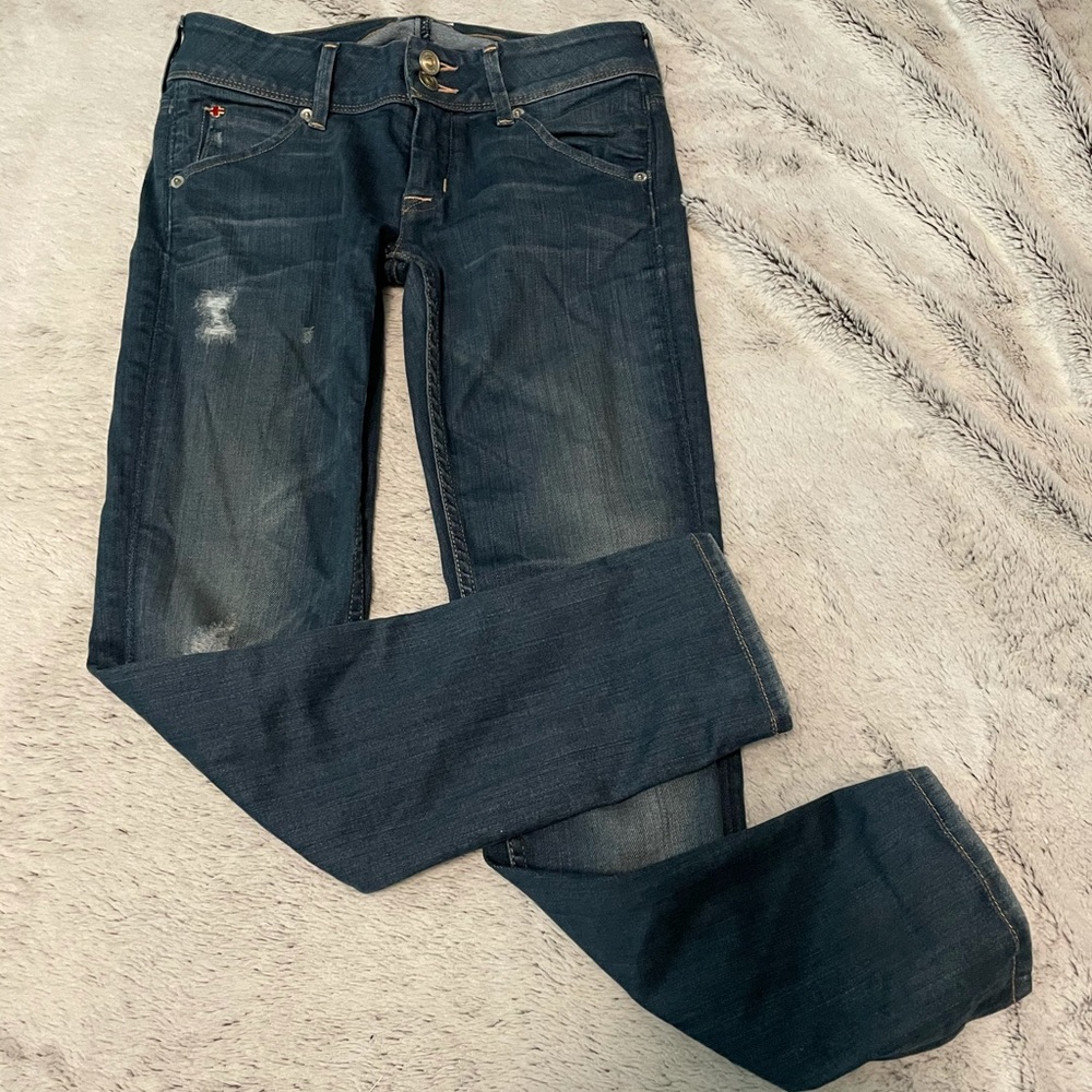 Hudson jeans with slight distressing